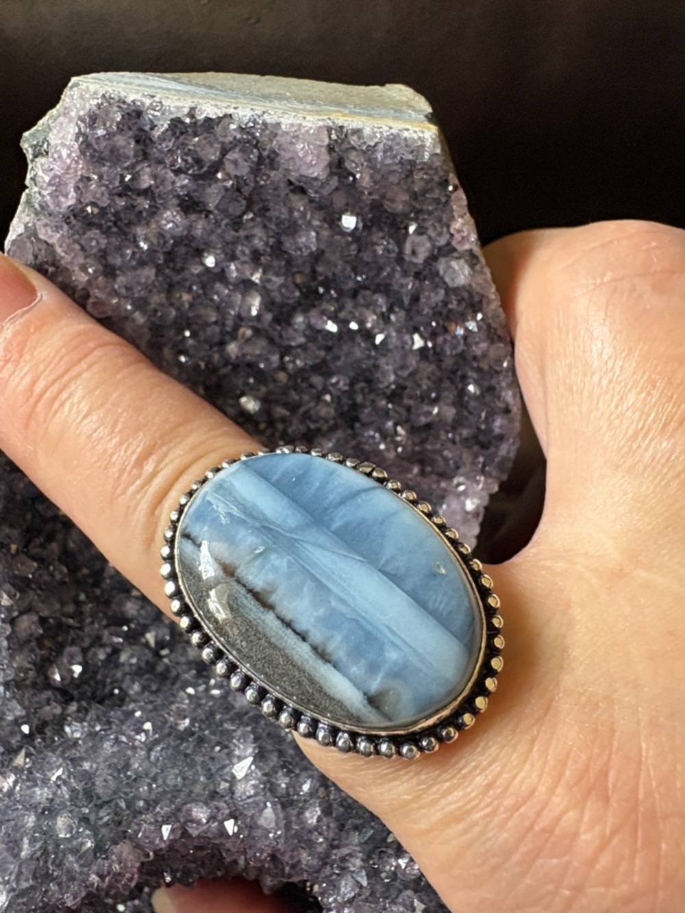 Owyhee opal silver ring 925